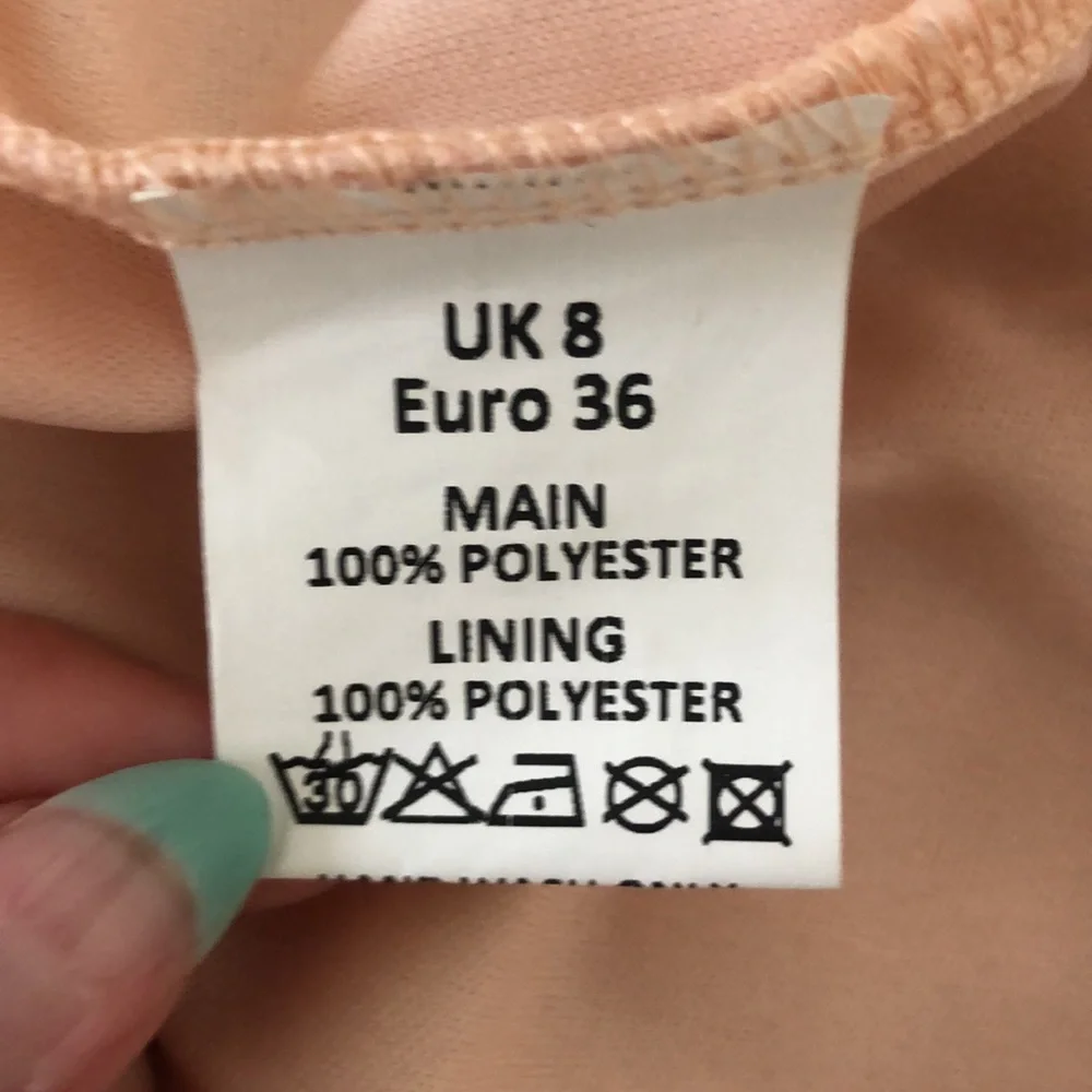 ASOS jewel high neck, chiffon blush pink above knee dress - Picture 10 of 10